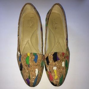 Vintage J Alongi hand painted color block flats